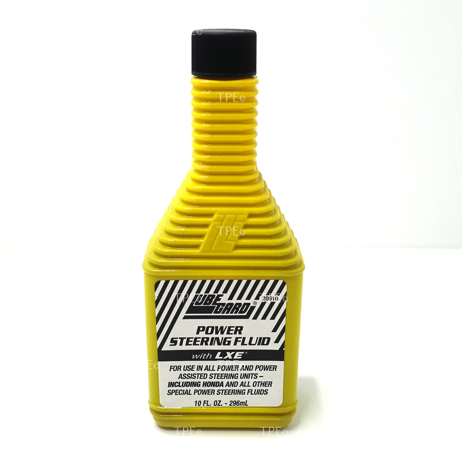 08.LU.20910 DESCRIPTION
LUBEGARD® COMPLETE™ POWER STEERING FLUID is a hydraulic fluid that is intermittently pressurized by a high shear, high friction pump and is used in a high shear turbine motor to aid in turning a car’s steering wheel. Since the fluid is subjected to hard, long term use, without regular changing intervals, it is critically important to provide extra anti-wear, anti-friction, and anti-corrosion components, as well as oxidation stability and a high flash point for fire protection. Power steering fluid is not interchangeable with automatic transmission fluid (ATF) because ATF does not have the anti-wear protection or shear stability needed to protect the power steering pump.

LUBEGARD® POWER STEERING FLUID is specifically formulated for power steering systems and is useful in hot and cold weather environments. Top quality base oils plus a full complement of performance additives provide excellent viscosity characteristics, shear stability, rust and corrosion protection, seal integrity, and detergency; while the patented LXE® (liquid wax ester) derivatives provide the extra friction and wear protection, oxidation stability, and heat rejection. The flash point of LUBEGARD® is equal to that of motor oils (above 475°F) and higher than that of ATF fluids.

BENEFITS:
• Relieve the whine and hum of power steering units.
• Cleans and frees up sticky turbines and pumps.
• Ensure a long, trouble-free life for the steering system.
• For use in all power and power assisted steering units.
• Reduces friction, heat, and wear
• Reduces noise and vibration
• Protects pumps and seals